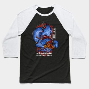 Blue Samurai Betta Fish Baseball T-Shirt